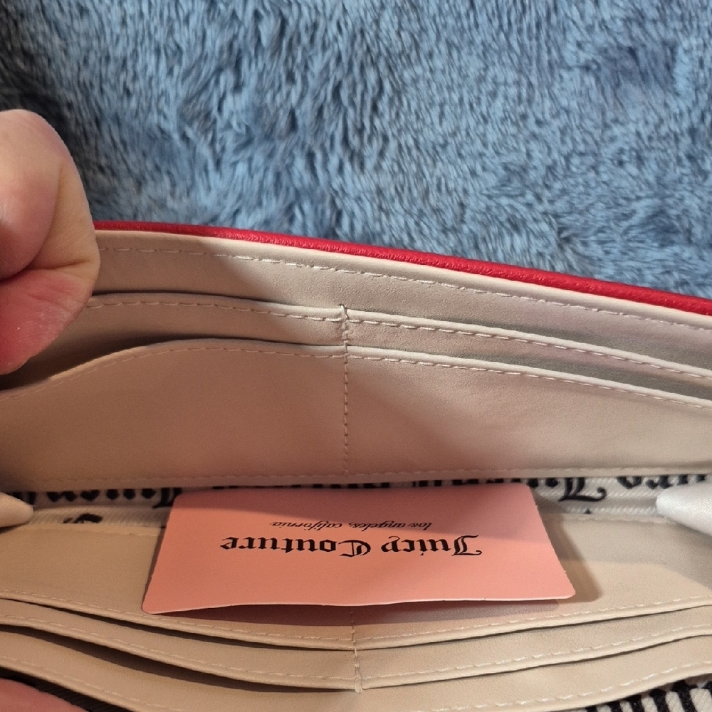 NWT Juicy Couture "Cool Red" Women's Lovely Day Flap Clutch - Picture 9 of 13